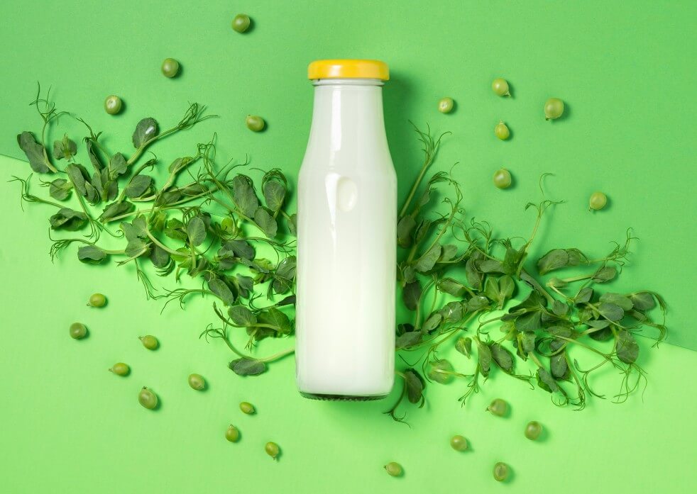 pea milk green background