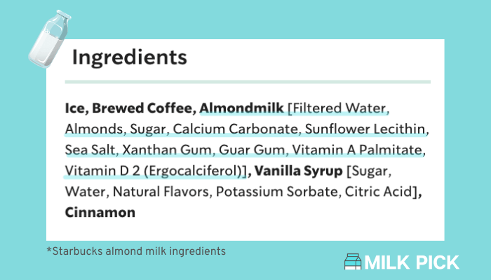 starbucks almond milk ingredients