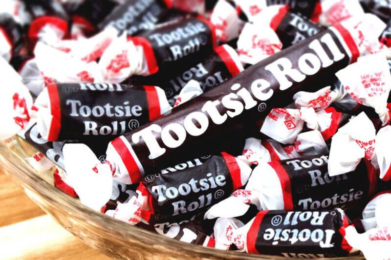 bowl of tootsie rolls