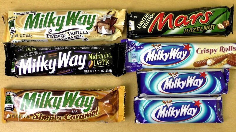 four milky way bars different varieties