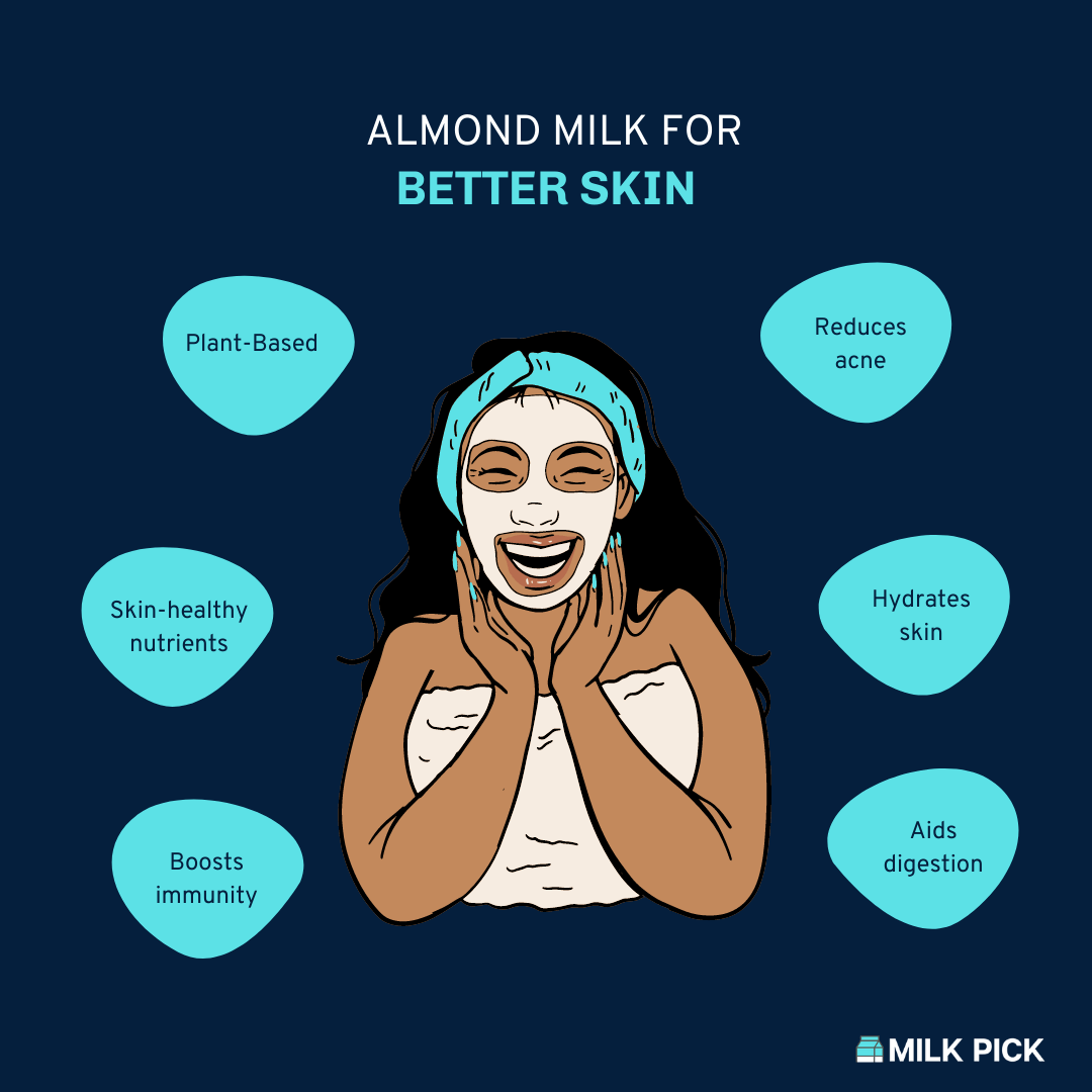 list of ways almond milk benefits skin
