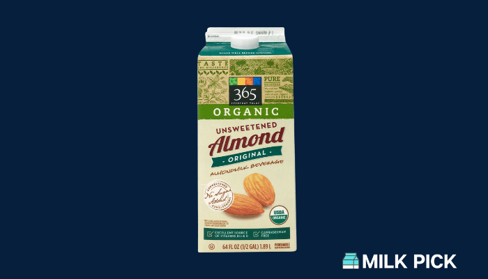 whole foods 365 almond milk - dark background