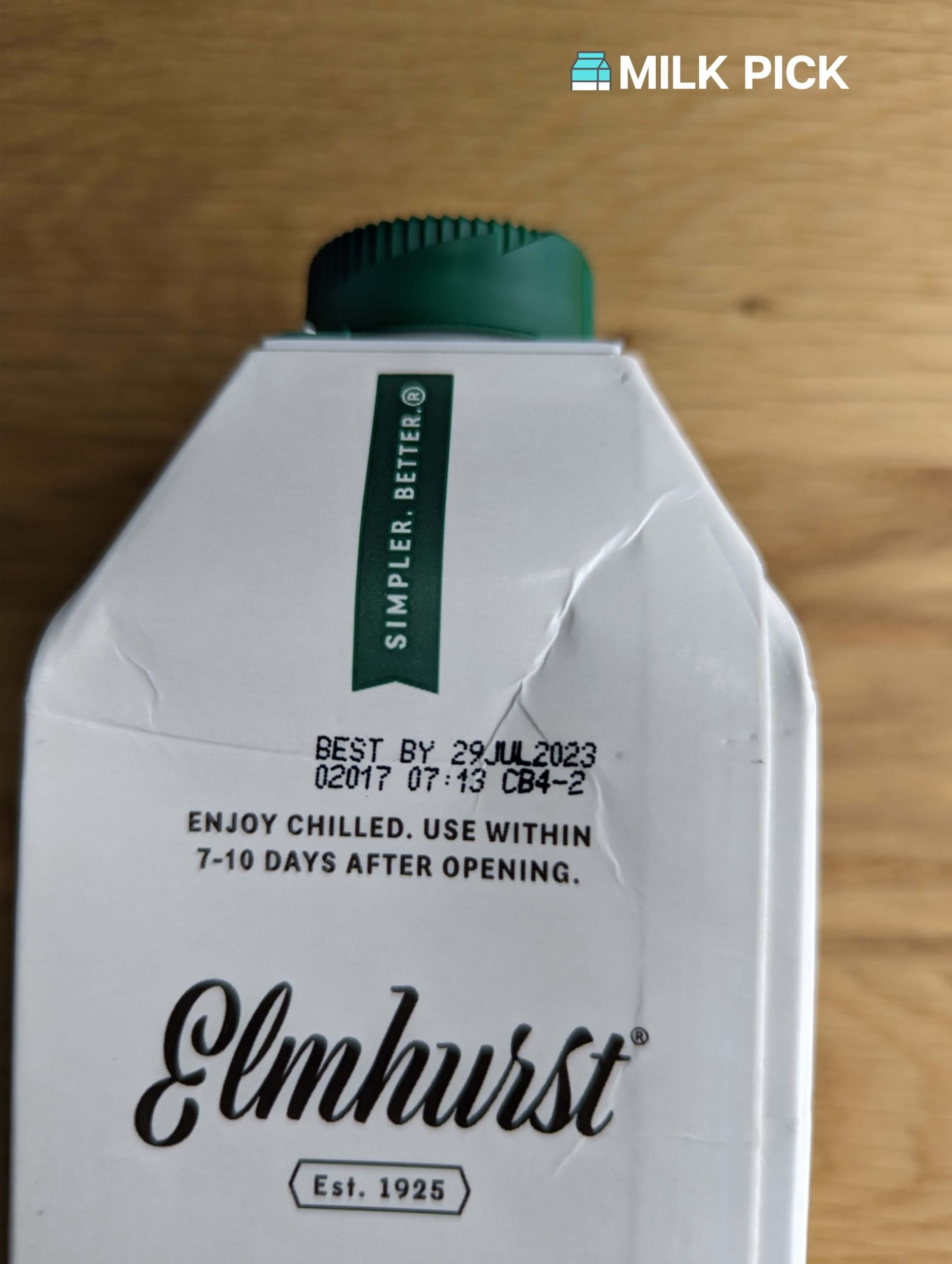 elmhurst oat milk best by date