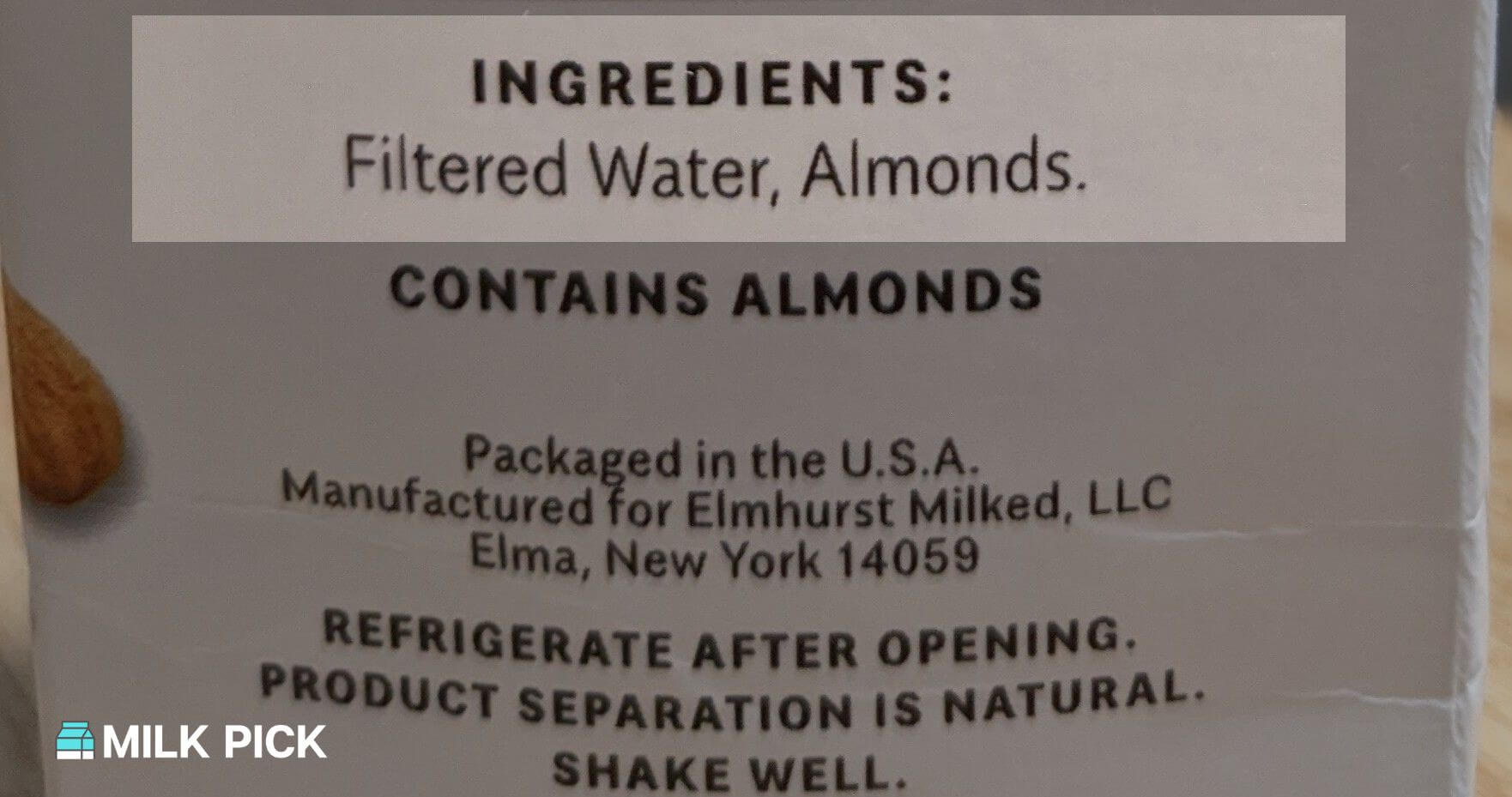 elmhurst almond milk ingredients