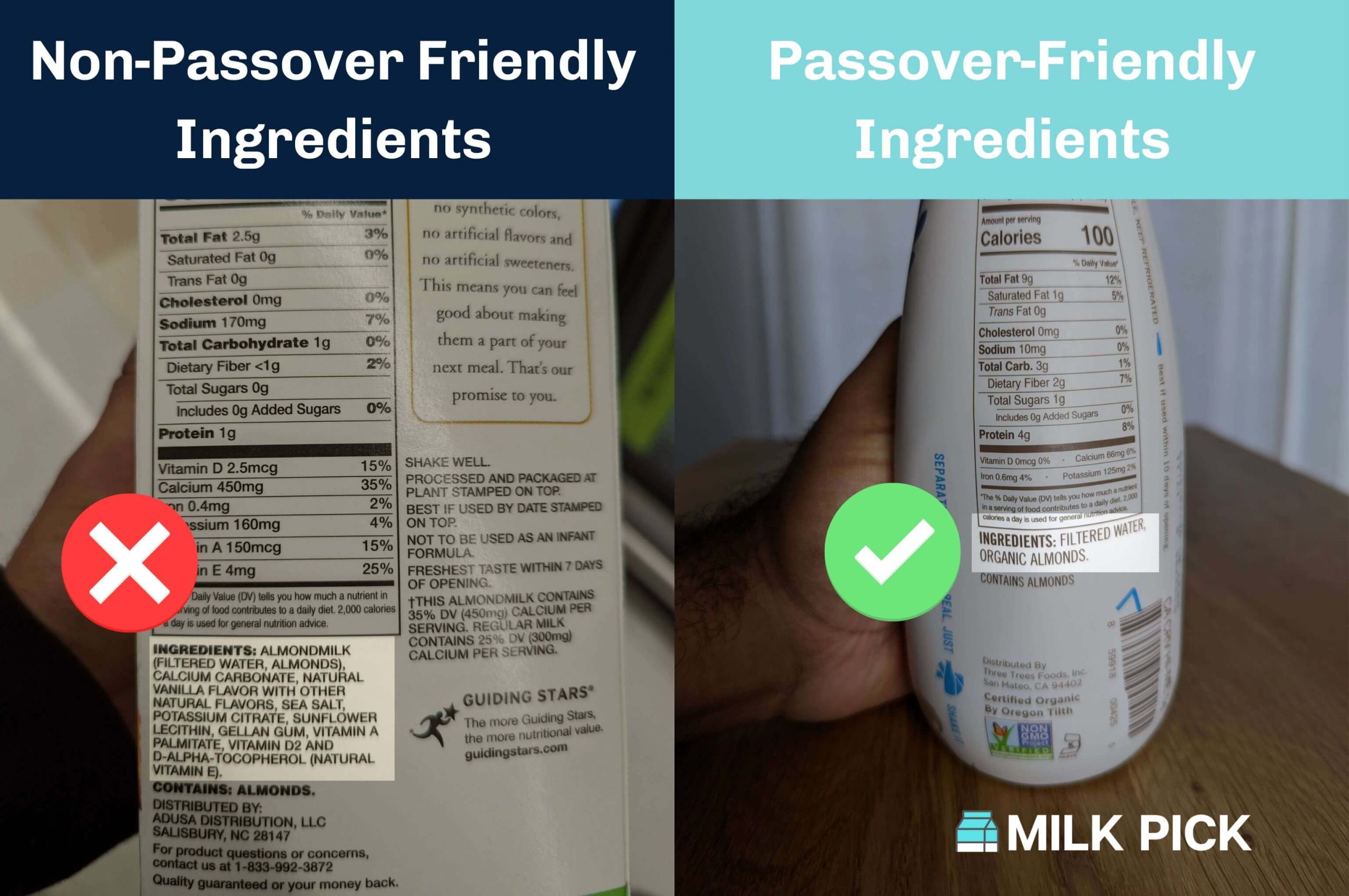 passover friendly vs non passover friendly ingredients