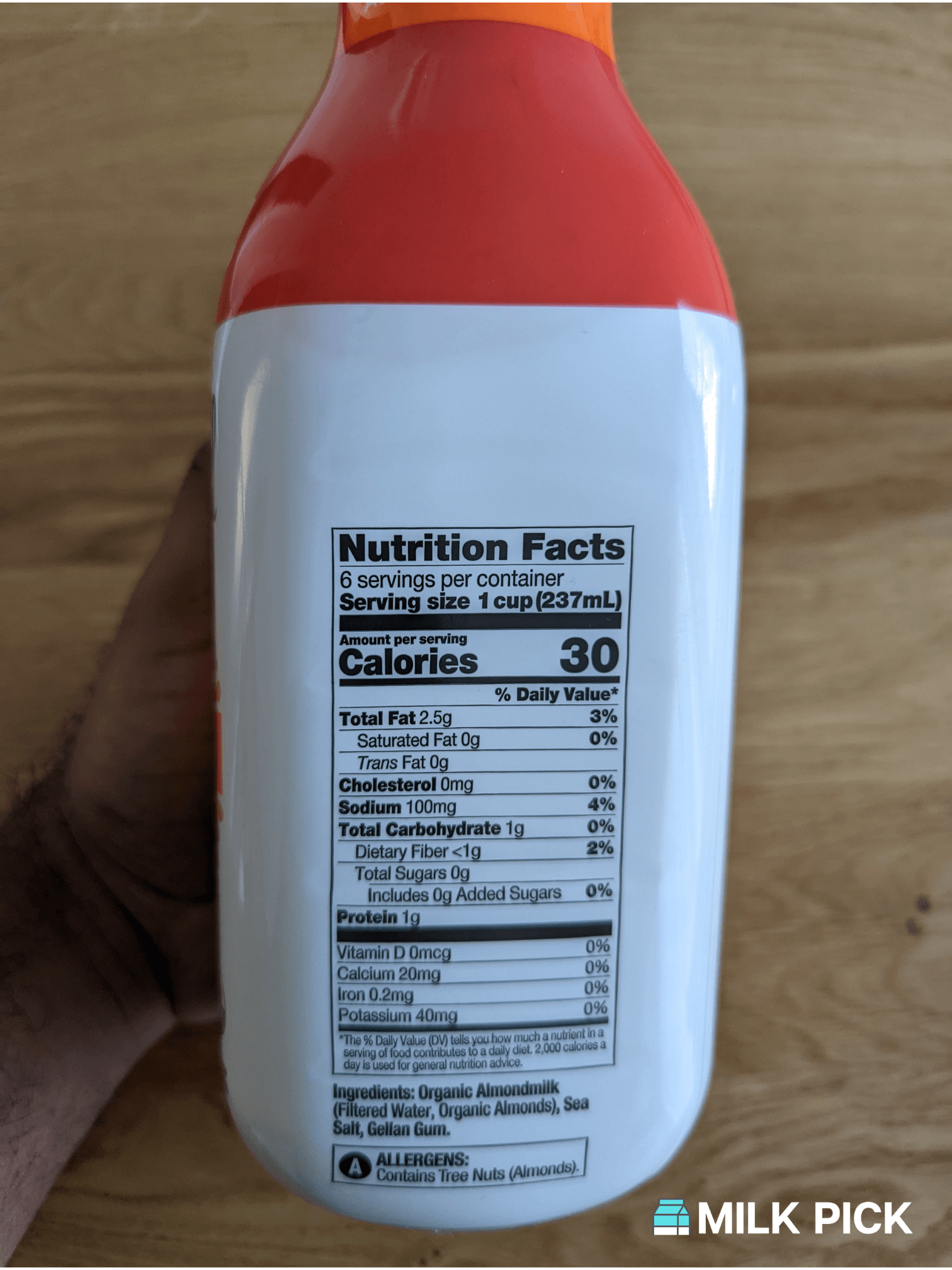 wegmans almond milk nutrition facts