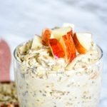 almond milk overnight oats in glass