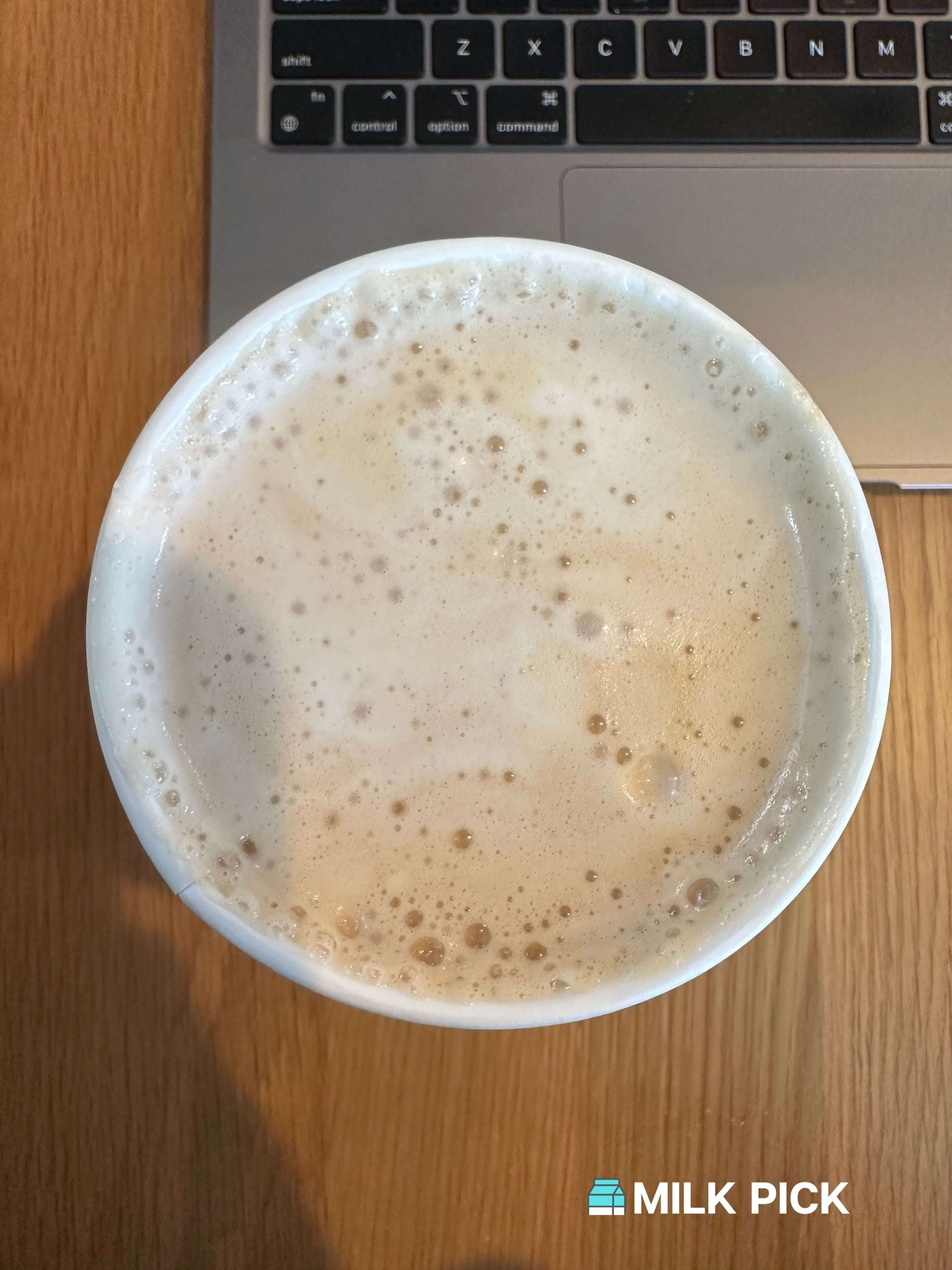 Starbucks Blonde Vanilla Latte With Almond Milk Top View