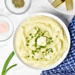 almond milk mashed potatoes in bowl on table