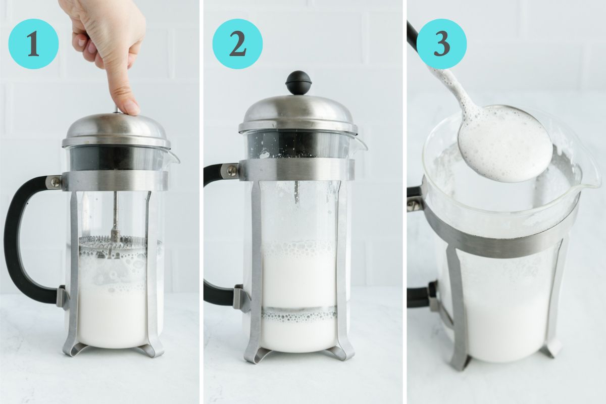 how to froth almond milk with french press