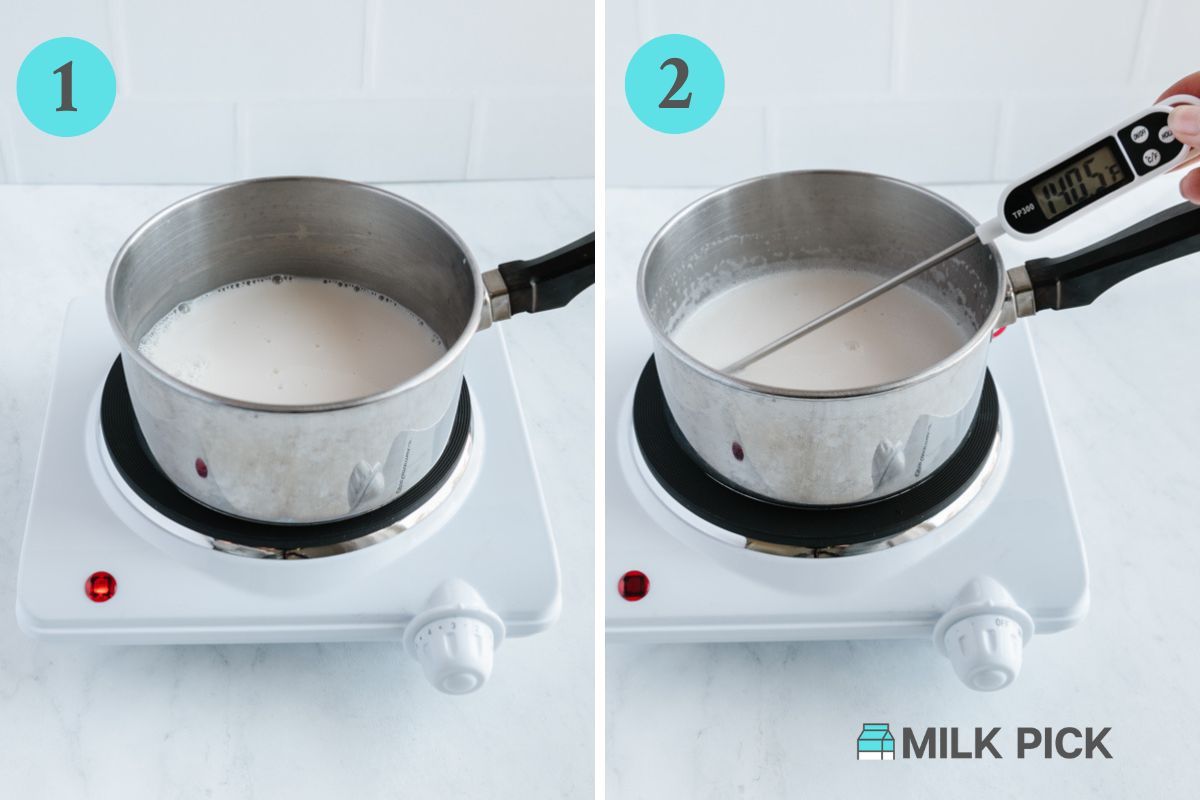 how to heat almond milk on the stove