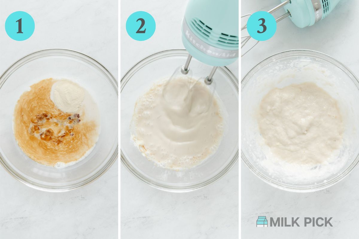 steps to make almond milk whipped cream with xanthan gum