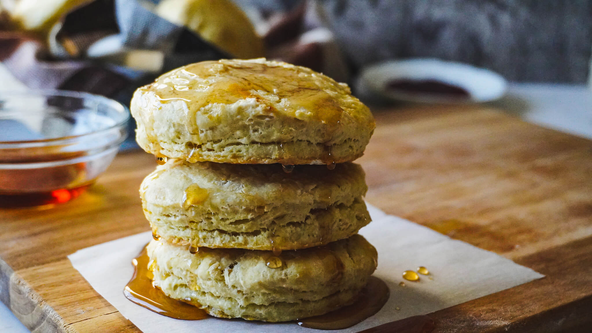almond milk biscuits topped with honey