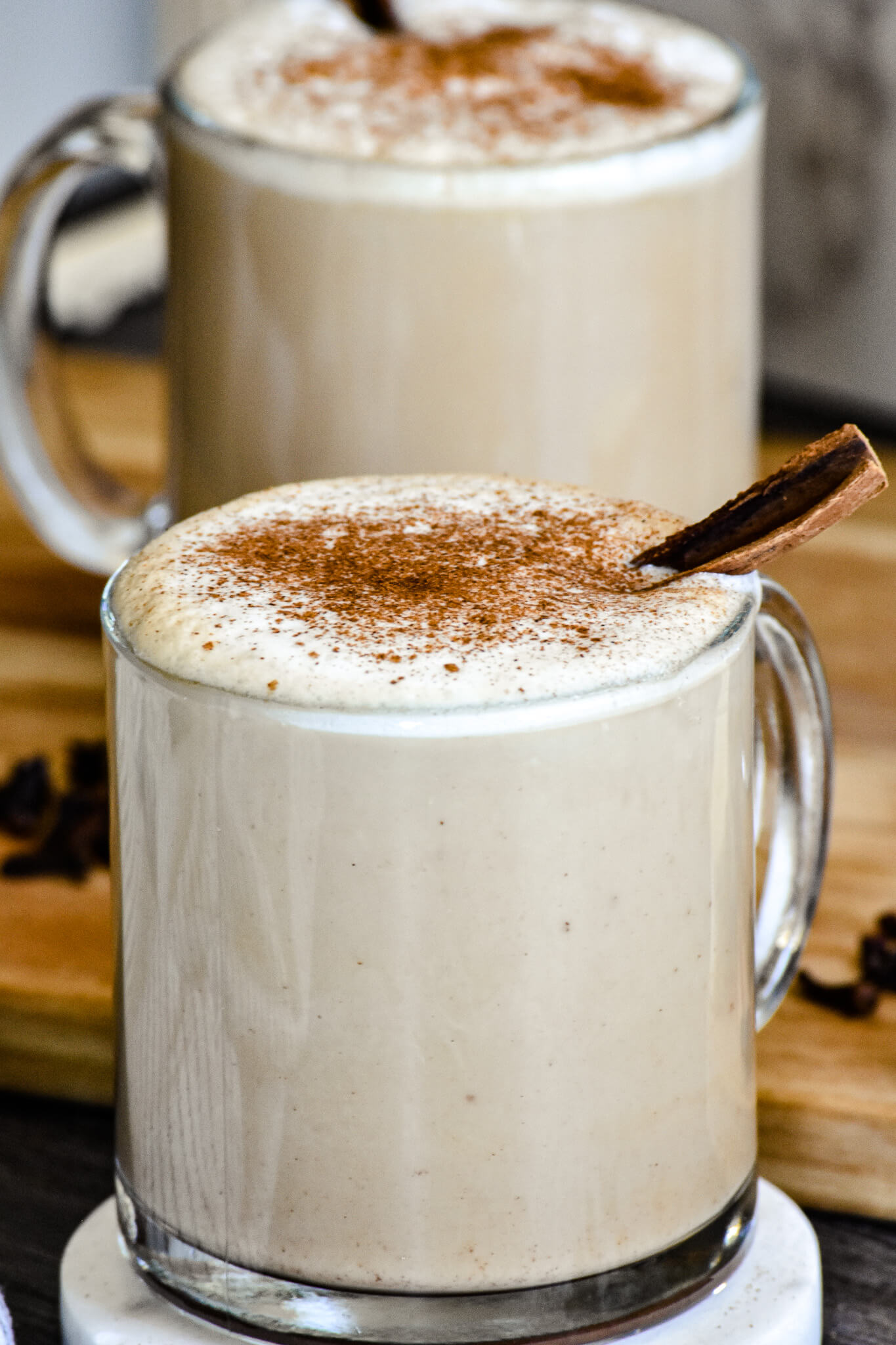 almond milk chai latte portrait