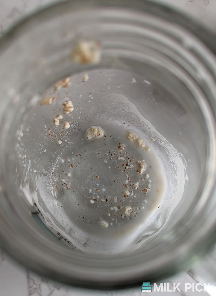chunks left in glass of nutr almond milk