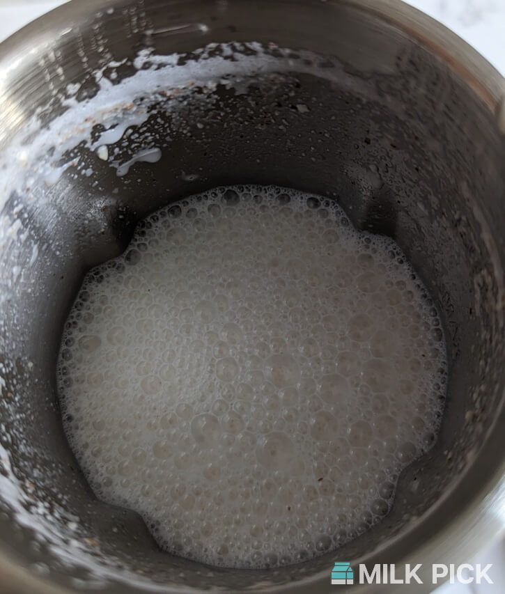 inside nutr after making almond milk