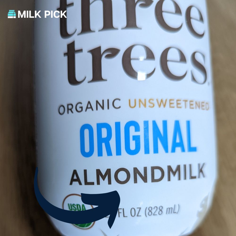 three trees almondmilk label