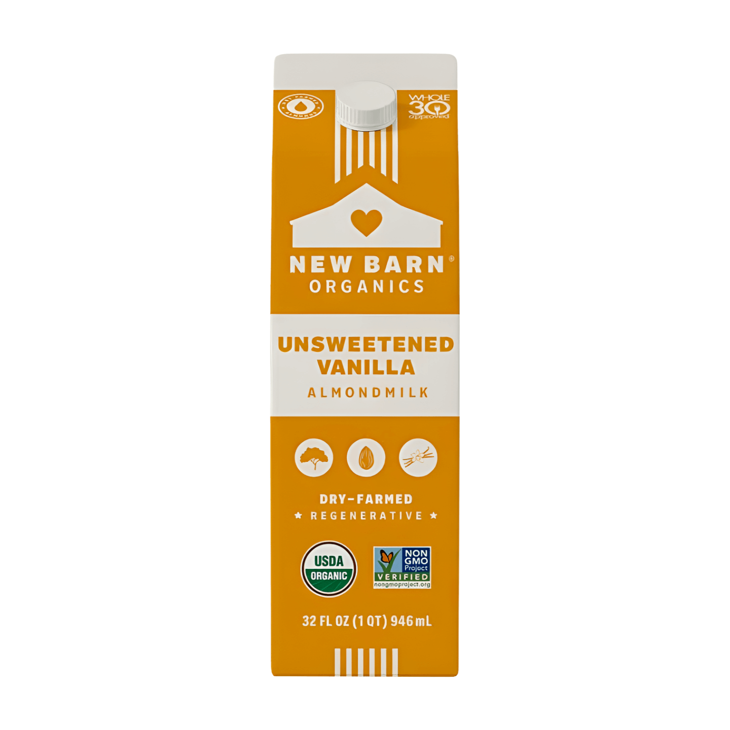New Barn Organics Organic Unsweetened Vanilla Almondmilk