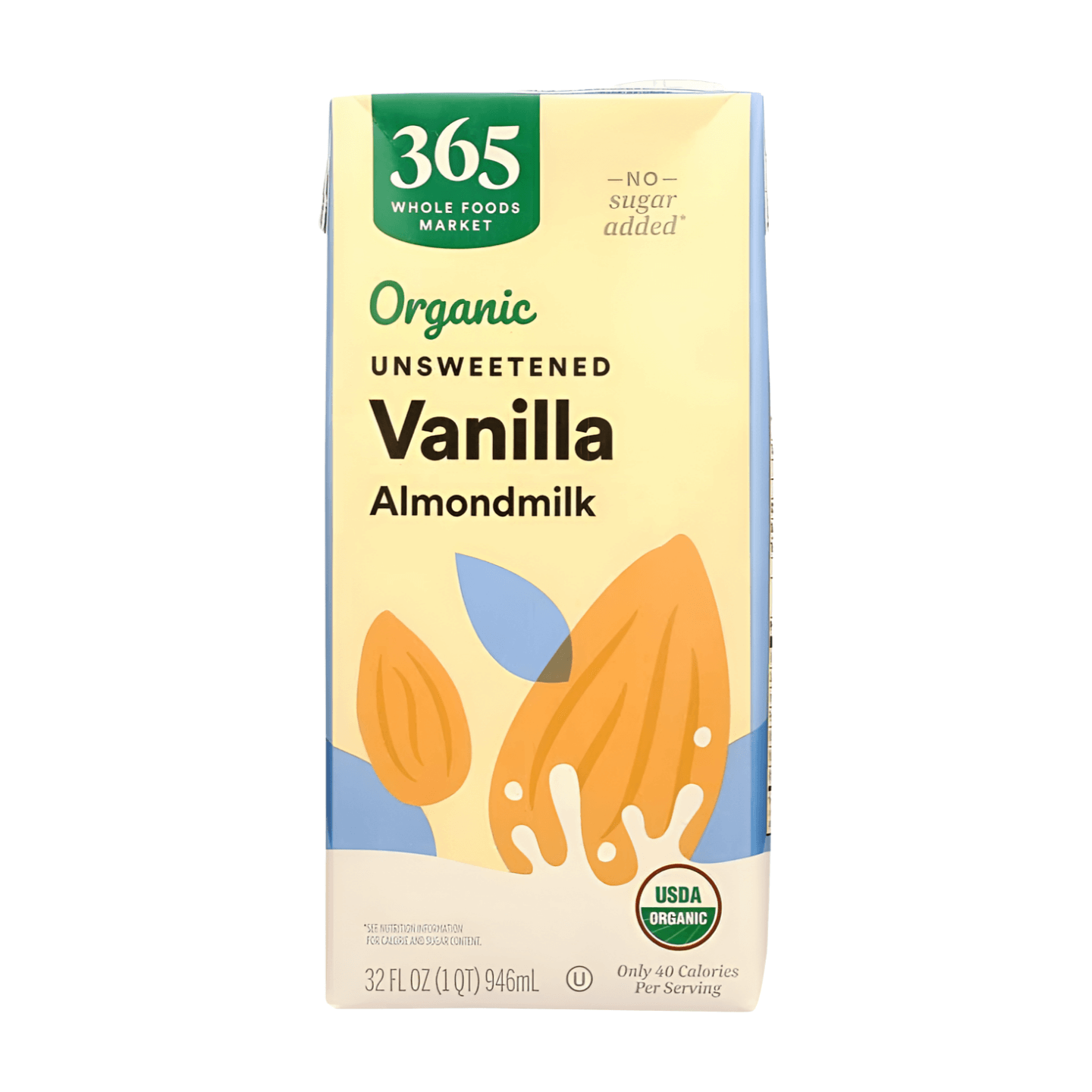 Wholefoods 365 Organic Unsweetened Vanilla Almond Milk Shelf-Stable