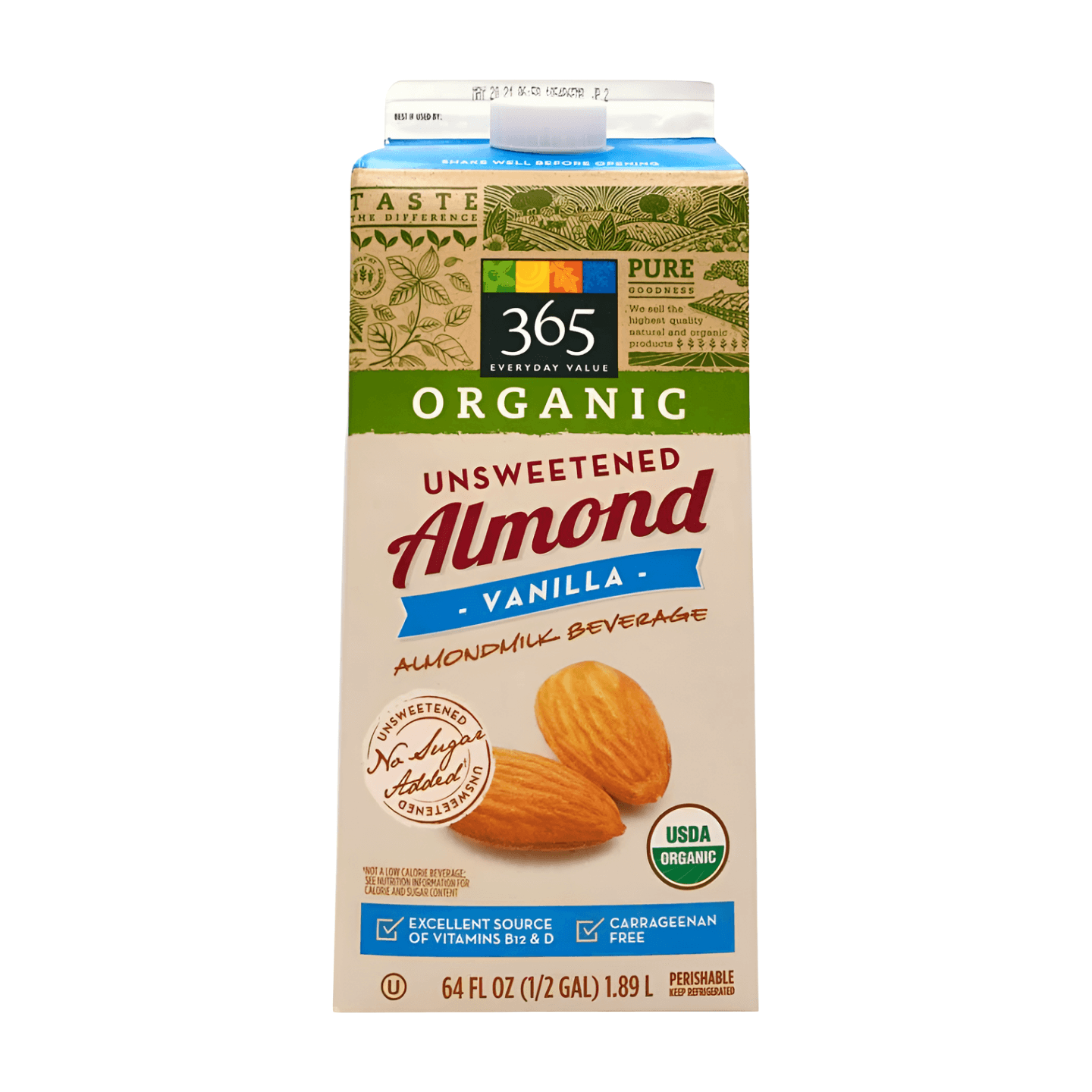 Wholefoods 365 Organic Unsweetened Vanilla Almondmilk