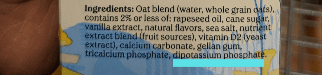 dipotassium phosphate in oat milk