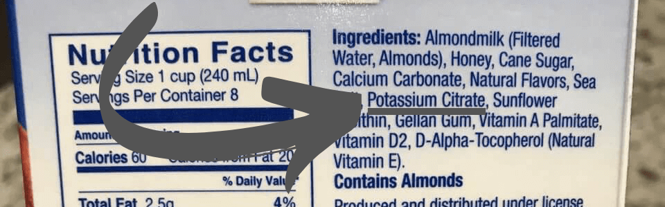 potassium citrate in almond milk