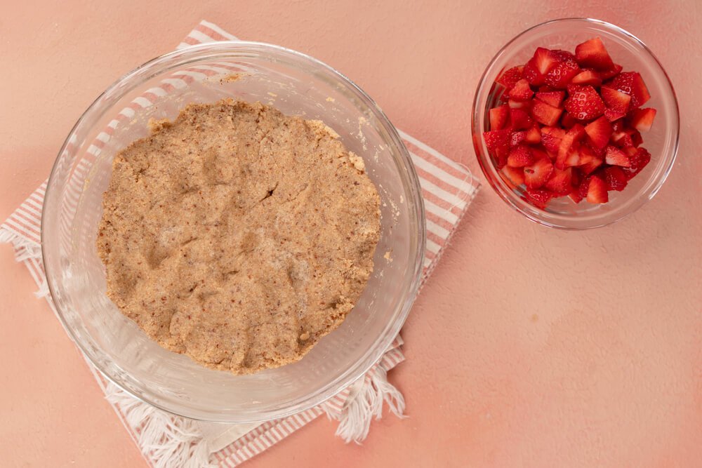 dairy-free scone dough and strawberries