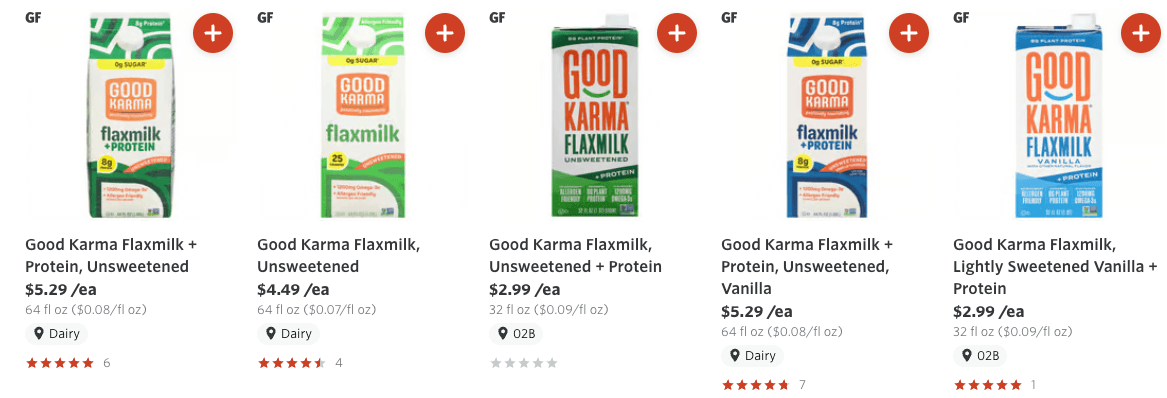 flax milk price