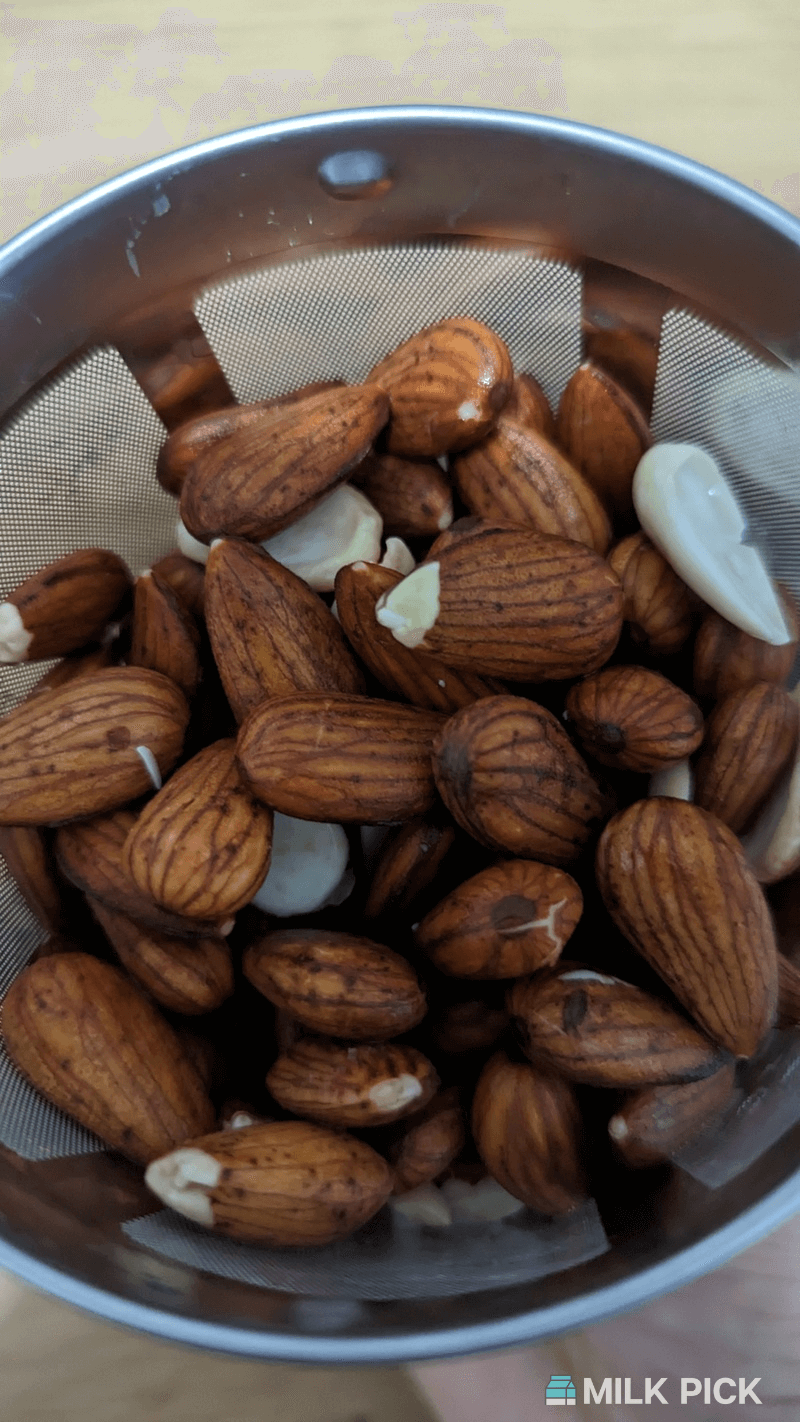 soaked almonds in soyabella screen