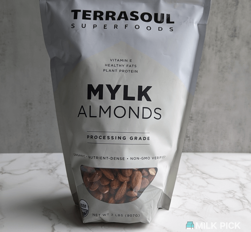 terrasoul mylk almonds package