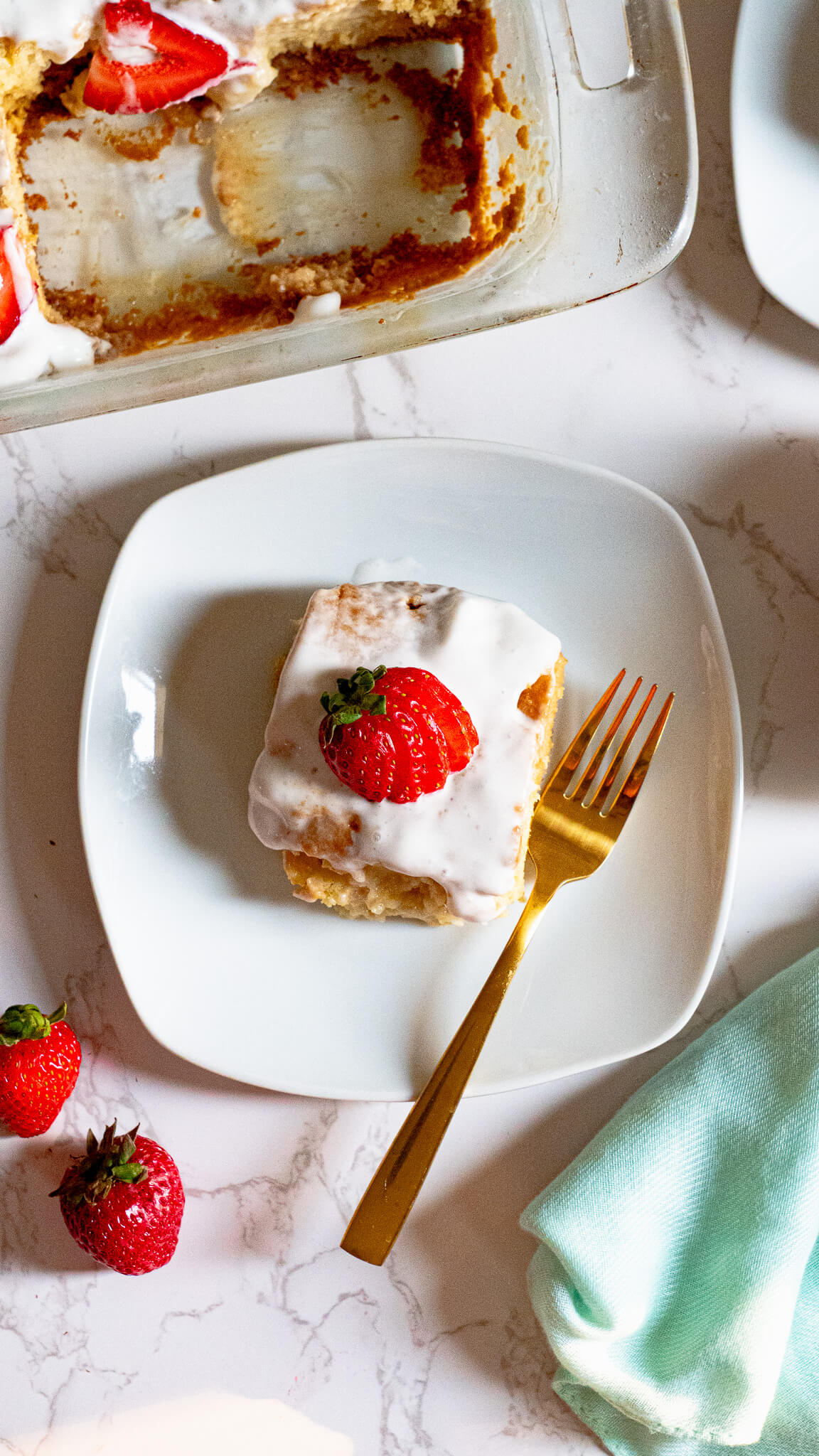 dairy-free tres leches cake aerial view