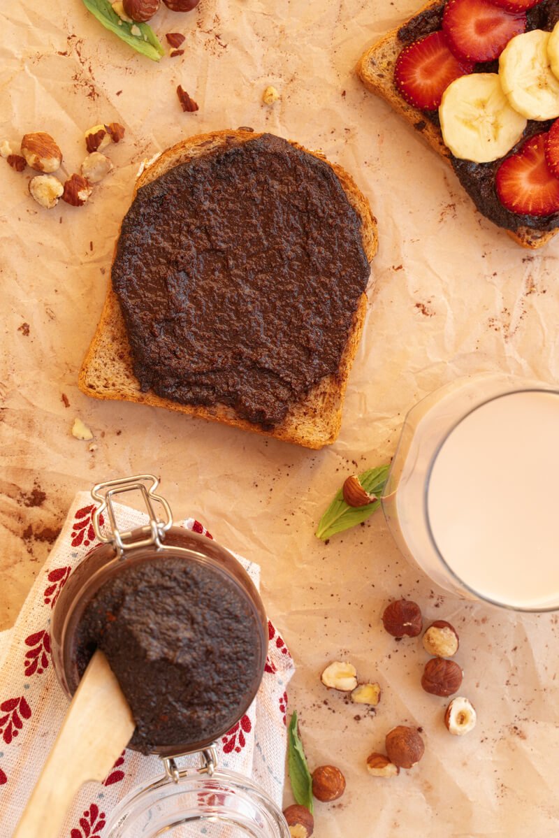 dairy-free nutella on bread