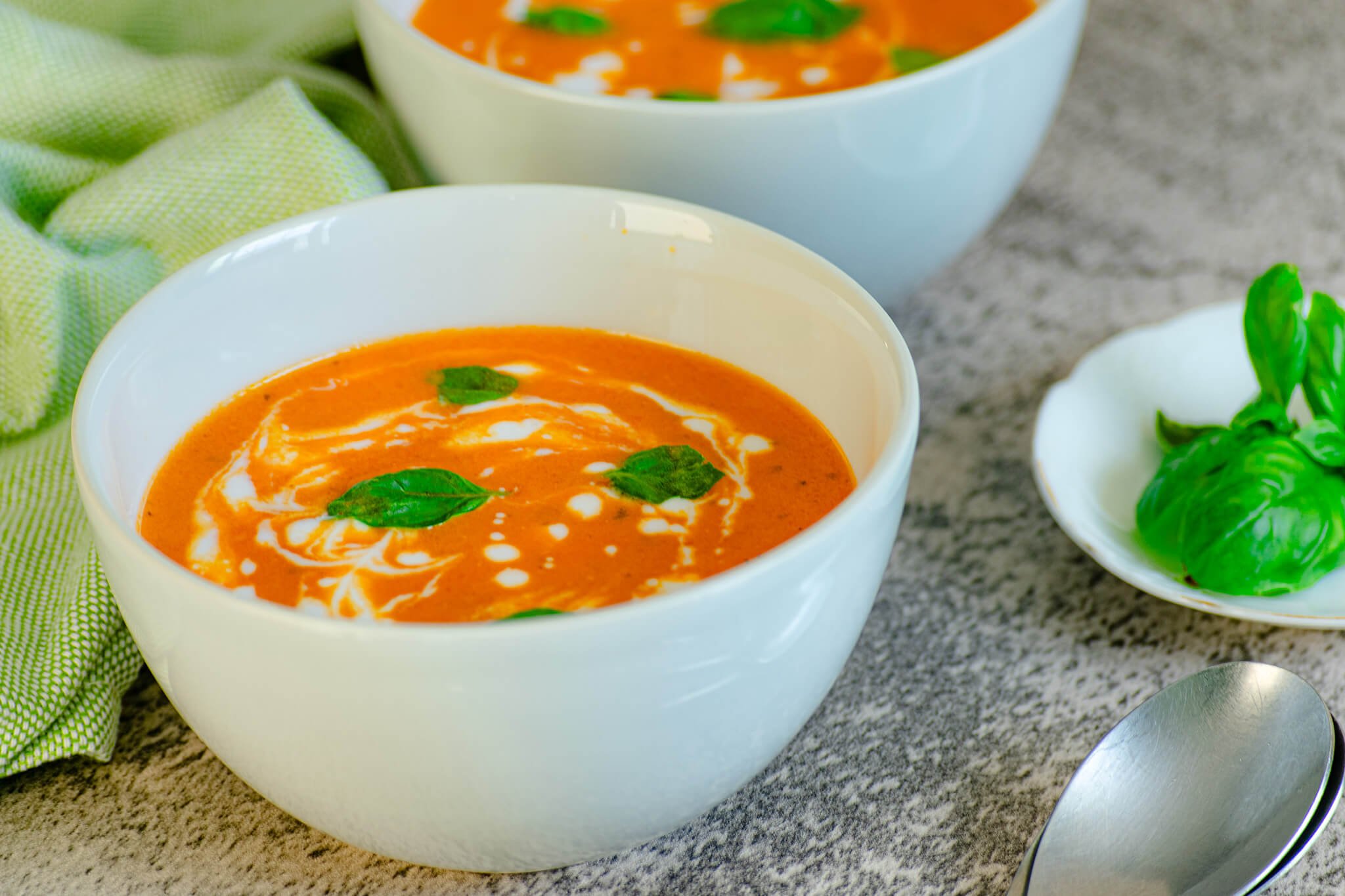 dairy-free tomato soup close-up